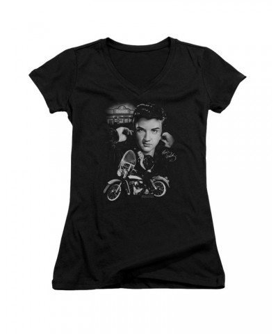 Elvis Presley Junior's V-Neck Shirt | THE KING RIDES AGAIN Junior's Tee $8.10 Shirts