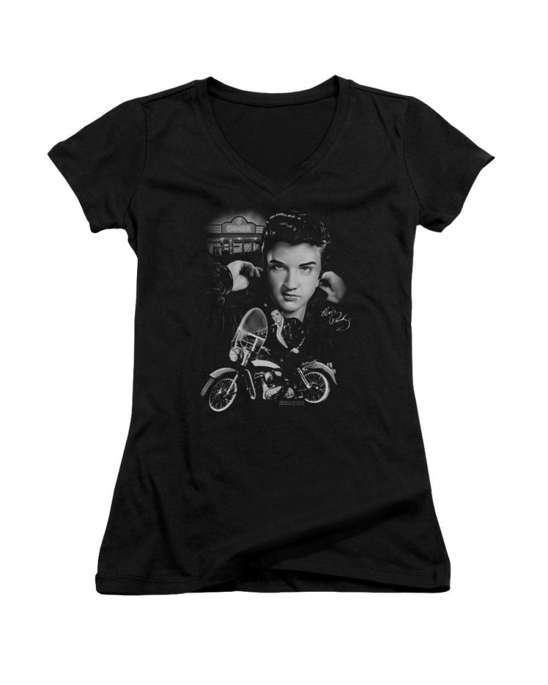 Elvis Presley Junior's V-Neck Shirt | THE KING RIDES AGAIN Junior's Tee $8.10 Shirts