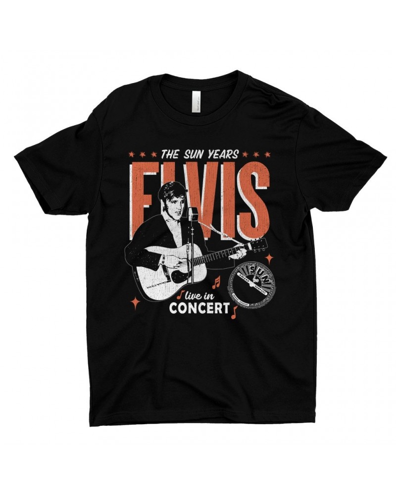 Elvis Presley Sun Records T-Shirt | The Sun Years Live In Concert Sun Records Shirt $10.98 Shirts