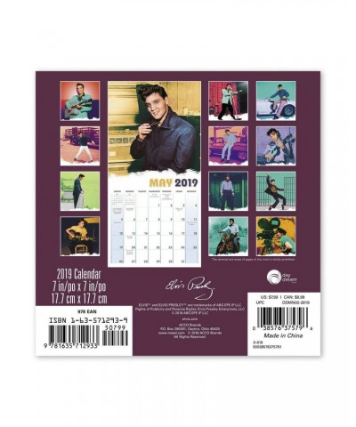 Elvis Presley 7" x 7" 2019 Mini Calendar $7.12 Vinyl