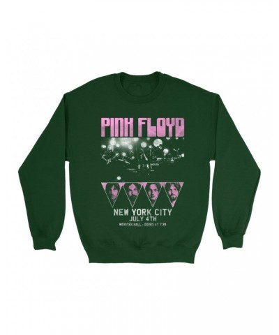 Pink Floyd Sweatshirt | New York City 4th Of July Concert Poster Pink Sweatshirt $15.38 Sweatshirts