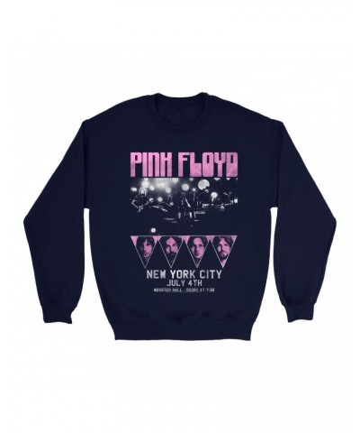 Pink Floyd Sweatshirt | New York City 4th Of July Concert Poster Pink Sweatshirt $15.38 Sweatshirts