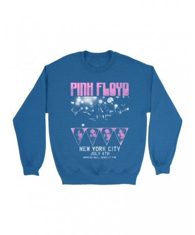 Pink Floyd Sweatshirt | New York City 4th Of July Concert Poster Pink Sweatshirt $15.38 Sweatshirts