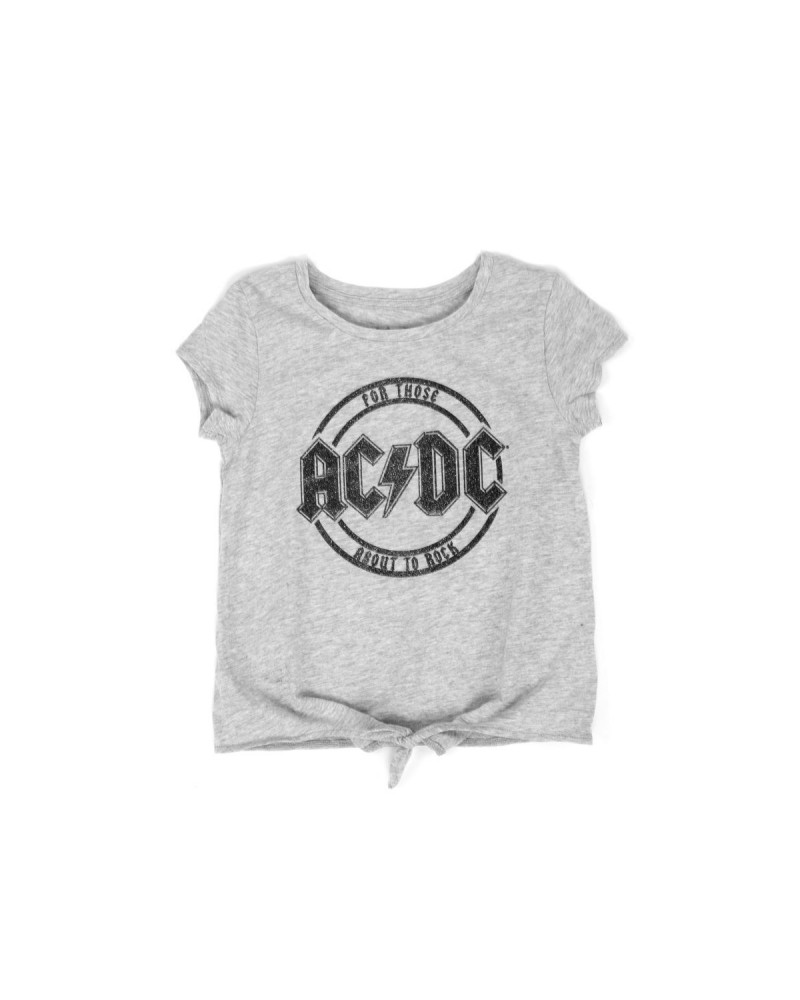 AC/DC For Those About to Rock Glitter Circle Logo Grey Kids T-Shirt $1.70 Kids