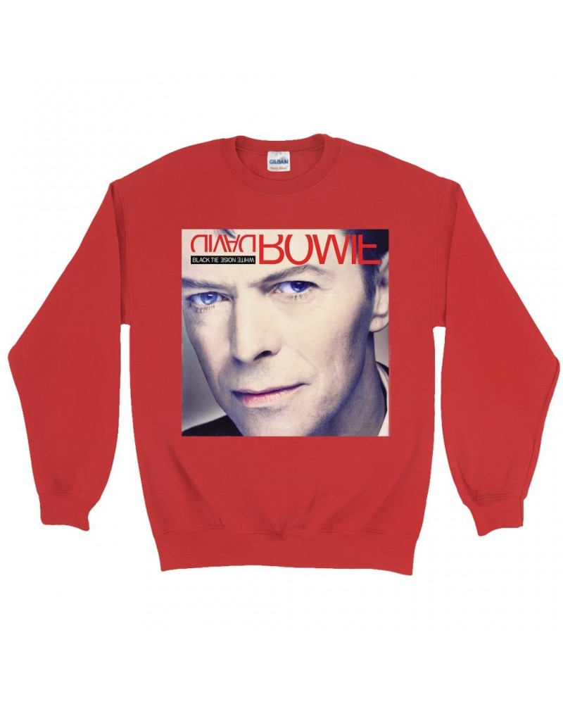 David Bowie Sweatshirt | Black Tie White Noise Album Cover Sweatshirt $11.53 Sweatshirts