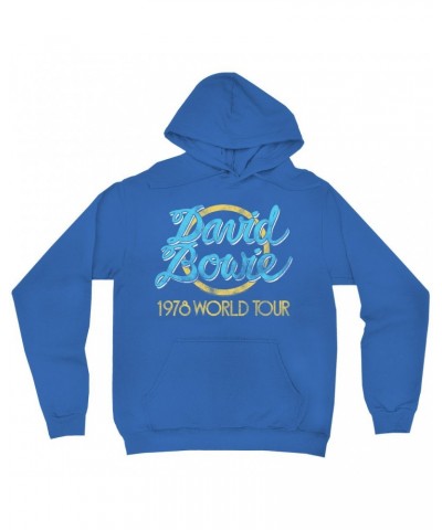 David Bowie Hoodie | Yellow 1978 World Tour Distressed Hoodie $18.38 Sweatshirts