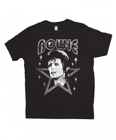 David Bowie Kids T-Shirt | White Vintage Retro Star Image Distressed Kids Shirt $9.18 Kids