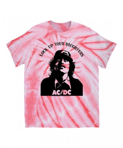 AC/DC T-Shirt | Lock Up Your Daughters Featuring Angus Young Design Tie Dye Shirt $8.09 Shirts