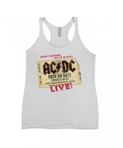 AC/DC Ladies' Tank Top | Rock or Bust Manchester England Concert Ticket Shirt $13.03 Shirts