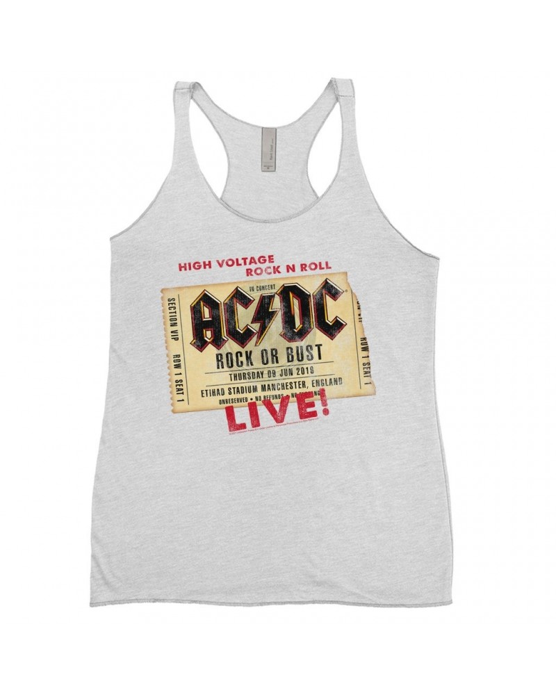 AC/DC Ladies' Tank Top | Rock or Bust Manchester England Concert Ticket Shirt $13.03 Shirts