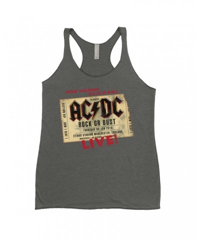 AC/DC Ladies' Tank Top | Rock or Bust Manchester England Concert Ticket Shirt $13.03 Shirts