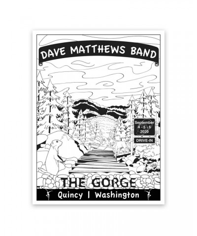 Dave Matthews Band Drive-In Gorge Coloring Poster $5.40 Decor