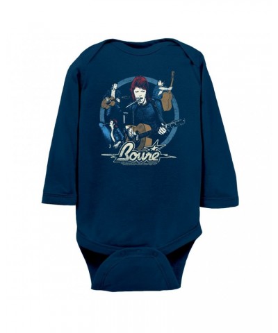 David Bowie Long Sleeve Bodysuit | Collage Design Distressed Bodysuit $10.12 Shirts