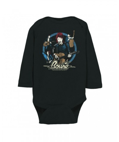 David Bowie Long Sleeve Bodysuit | Collage Design Distressed Bodysuit $10.12 Shirts