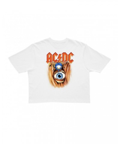 AC/DC Ladies' Crop Tee | Fly On The Wall Album Cover Image Crop T-shirt $13.48 Shirts