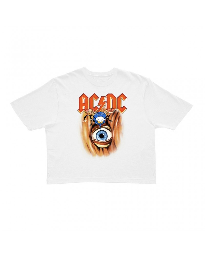 AC/DC Ladies' Crop Tee | Fly On The Wall Album Cover Image Crop T-shirt $13.48 Shirts