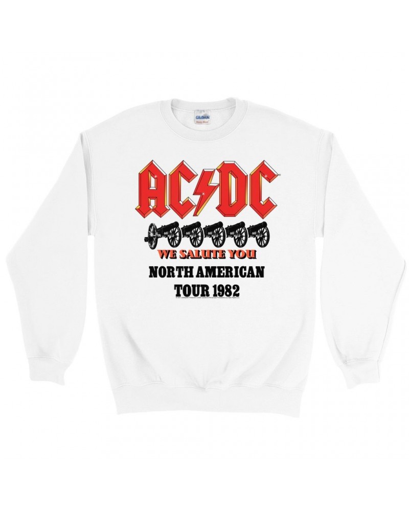 AC/DC Sweatshirt | We Salute You North American Tour 1982 Sweatshirt $12.93 Sweatshirts