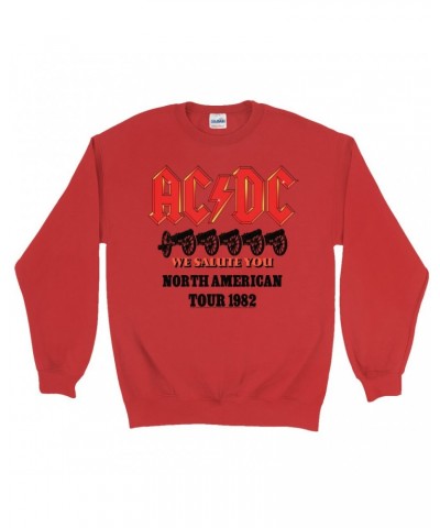 AC/DC Sweatshirt | We Salute You North American Tour 1982 Sweatshirt $12.93 Sweatshirts