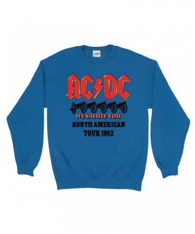 AC/DC Sweatshirt | We Salute You North American Tour 1982 Sweatshirt $12.93 Sweatshirts