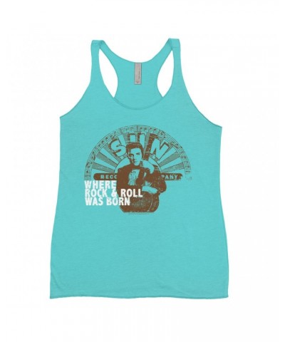 Elvis Presley Ladies' Tank Top | Where Rock N' Roll Began White Distressed Shirt $13.90 Shirts