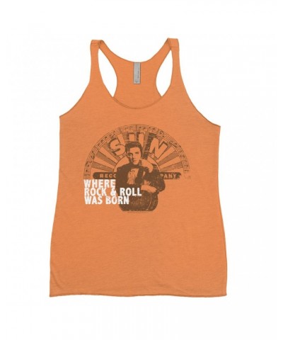 Elvis Presley Ladies' Tank Top | Where Rock N' Roll Began White Distressed Shirt $13.90 Shirts