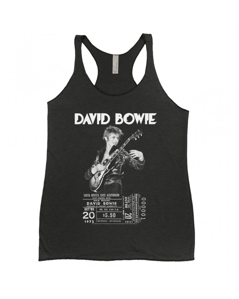 David Bowie Ladies' Tank Top | On Stage With Ticket At Santa Monica Shirt $11.29 Shirts