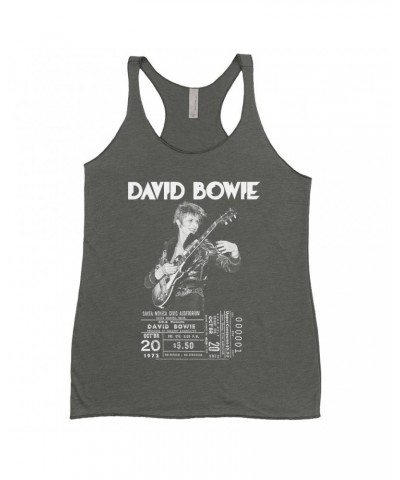 David Bowie Ladies' Tank Top | On Stage With Ticket At Santa Monica Shirt $11.29 Shirts