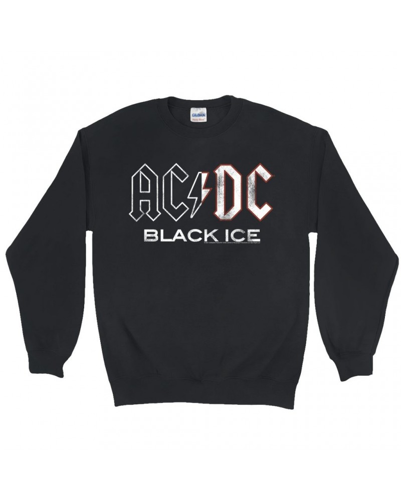 AC/DC Sweatshirt | Black Ice Album Design Sweatshirt $15.73 Sweatshirts