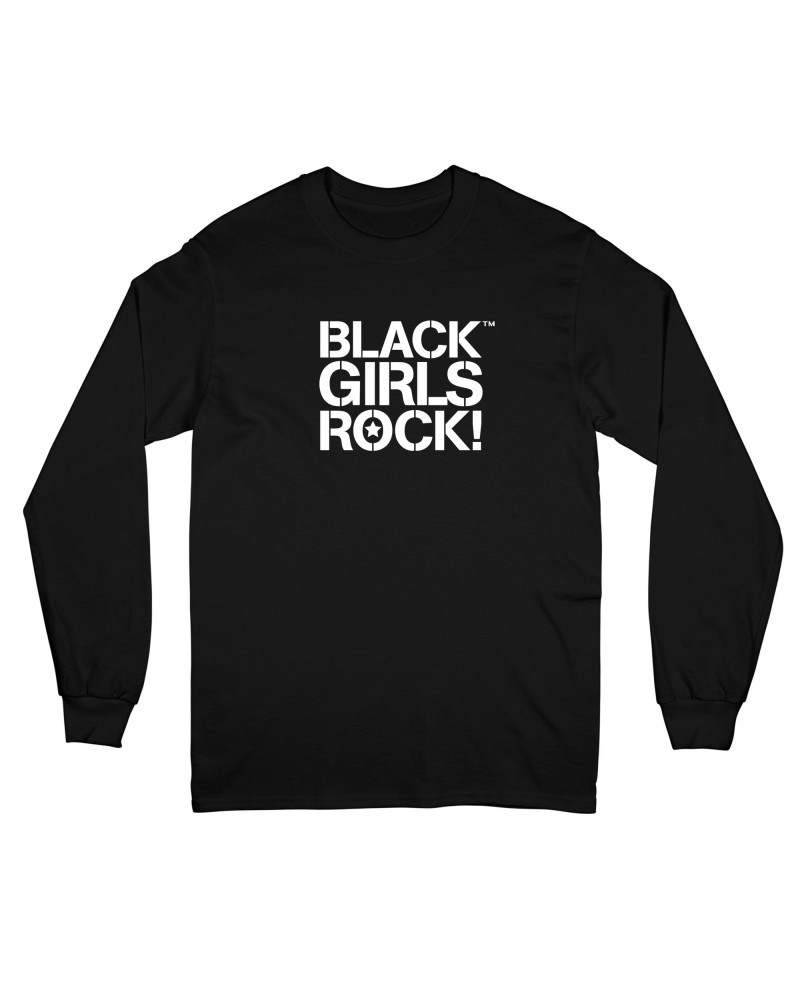 Black Girls Rock! Black Girls Rock Stencil Logo "Black" Long Sleeve $12.95 Shirts