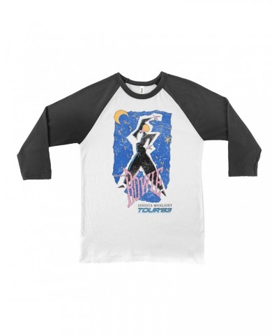 David Bowie 3/4 Sleeve Baseball Tee | Serious Moonlight Tour 1984 Sketched Shirt $11.08 Shirts