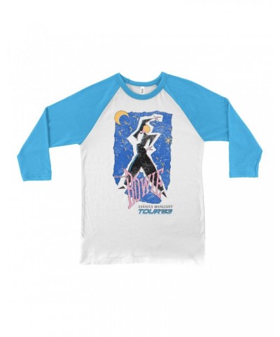 David Bowie 3/4 Sleeve Baseball Tee | Serious Moonlight Tour 1984 Sketched Shirt $11.08 Shirts