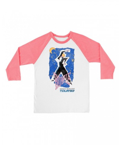 David Bowie 3/4 Sleeve Baseball Tee | Serious Moonlight Tour 1984 Sketched Shirt $11.08 Shirts