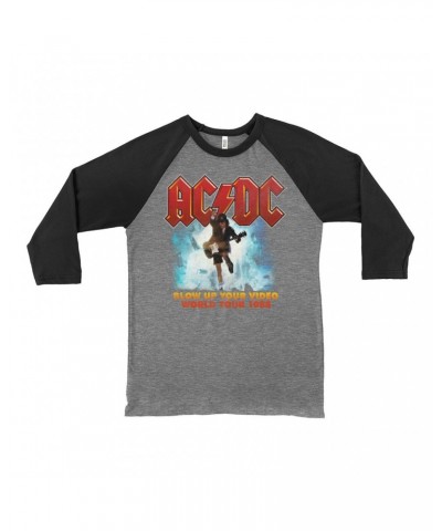 AC/DC 3/4 Sleeve Baseball Tee | Blow Up Your Video Album Art Shirt $12.88 Shirts