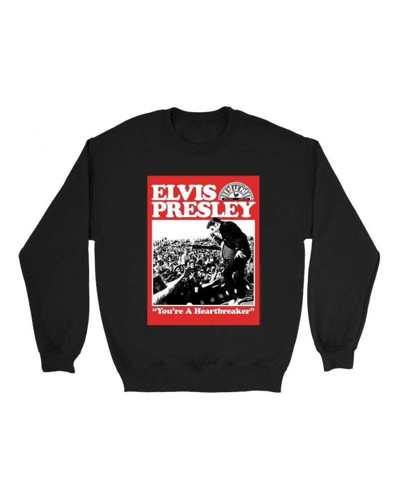 Elvis Presley Sweatshirt | You're a Heartbreaker Sweatshirt $16.78 Sweatshirts