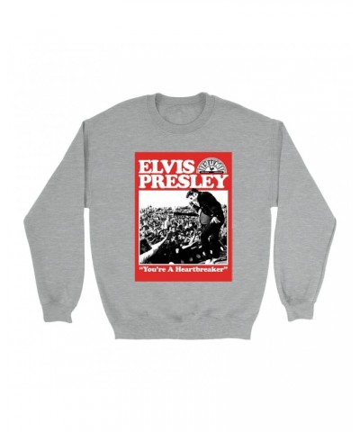 Elvis Presley Sweatshirt | You're a Heartbreaker Sweatshirt $16.78 Sweatshirts