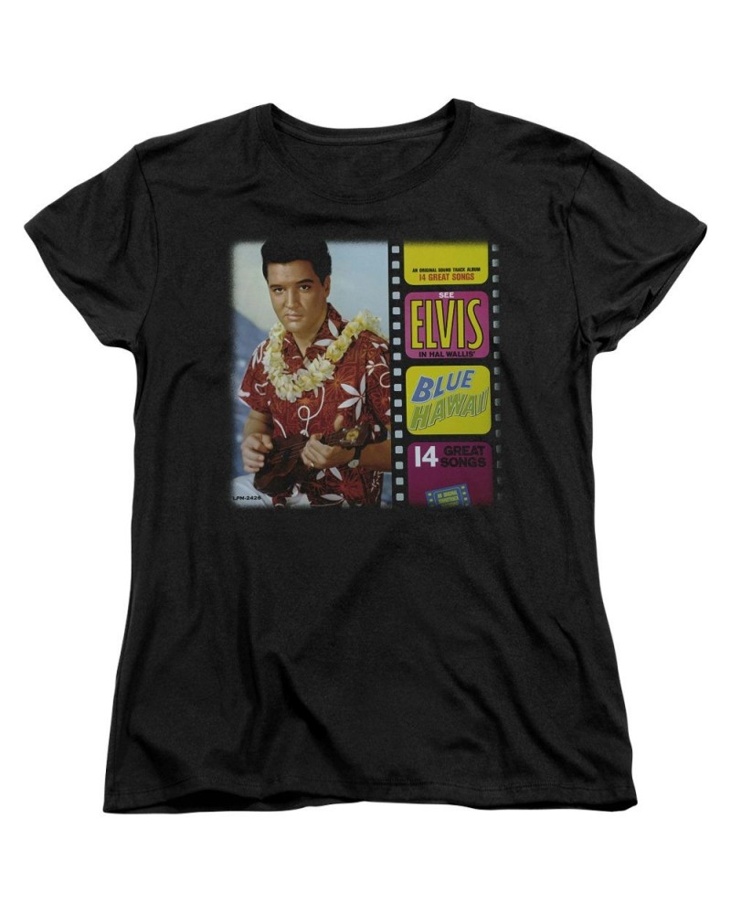 Elvis Presley Women's Shirt | BLUE HAWAII ALBUM Ladies Tee $6.30 Shirts