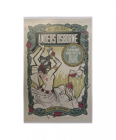 Anders Osborne Bacchus Party 2020 Poster $8.40 Decor