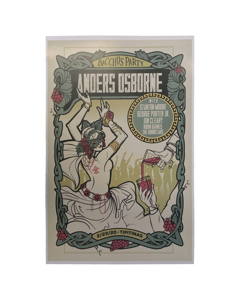 Anders Osborne Bacchus Party 2020 Poster $8.40 Decor