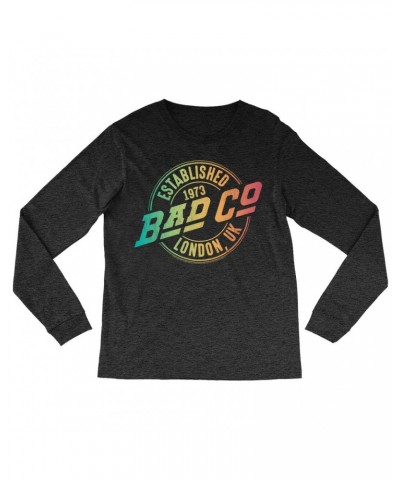 Bad Company Long Sleeve Shirt | Rainbow Ombre Est. 1973 London Logo Shirt $13.18 Shirts