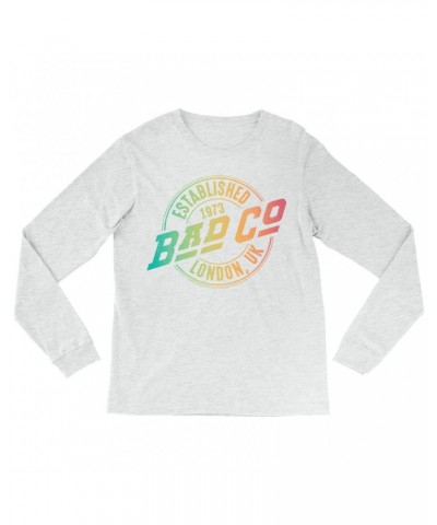 Bad Company Long Sleeve Shirt | Rainbow Ombre Est. 1973 London Logo Shirt $13.18 Shirts