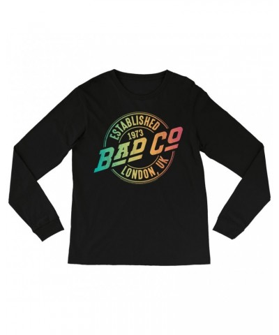 Bad Company Long Sleeve Shirt | Rainbow Ombre Est. 1973 London Logo Shirt $13.18 Shirts