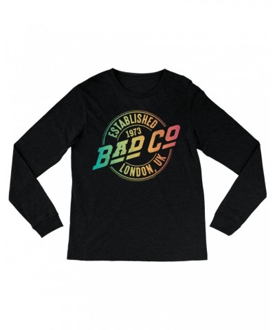 Bad Company Long Sleeve Shirt | Rainbow Ombre Est. 1973 London Logo Shirt $13.18 Shirts