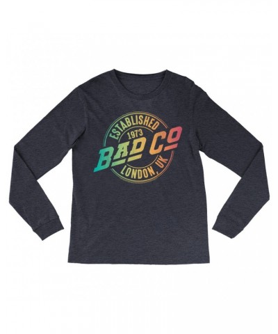 Bad Company Long Sleeve Shirt | Rainbow Ombre Est. 1973 London Logo Shirt $13.18 Shirts