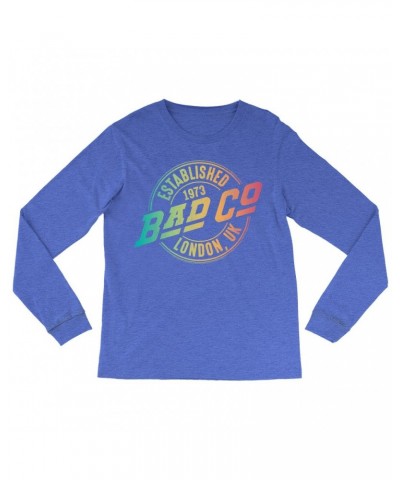 Bad Company Long Sleeve Shirt | Rainbow Ombre Est. 1973 London Logo Shirt $13.18 Shirts