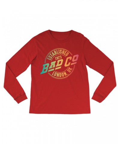 Bad Company Long Sleeve Shirt | Rainbow Ombre Est. 1973 London Logo Shirt $13.18 Shirts