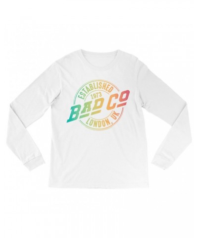 Bad Company Long Sleeve Shirt | Rainbow Ombre Est. 1973 London Logo Shirt $13.18 Shirts