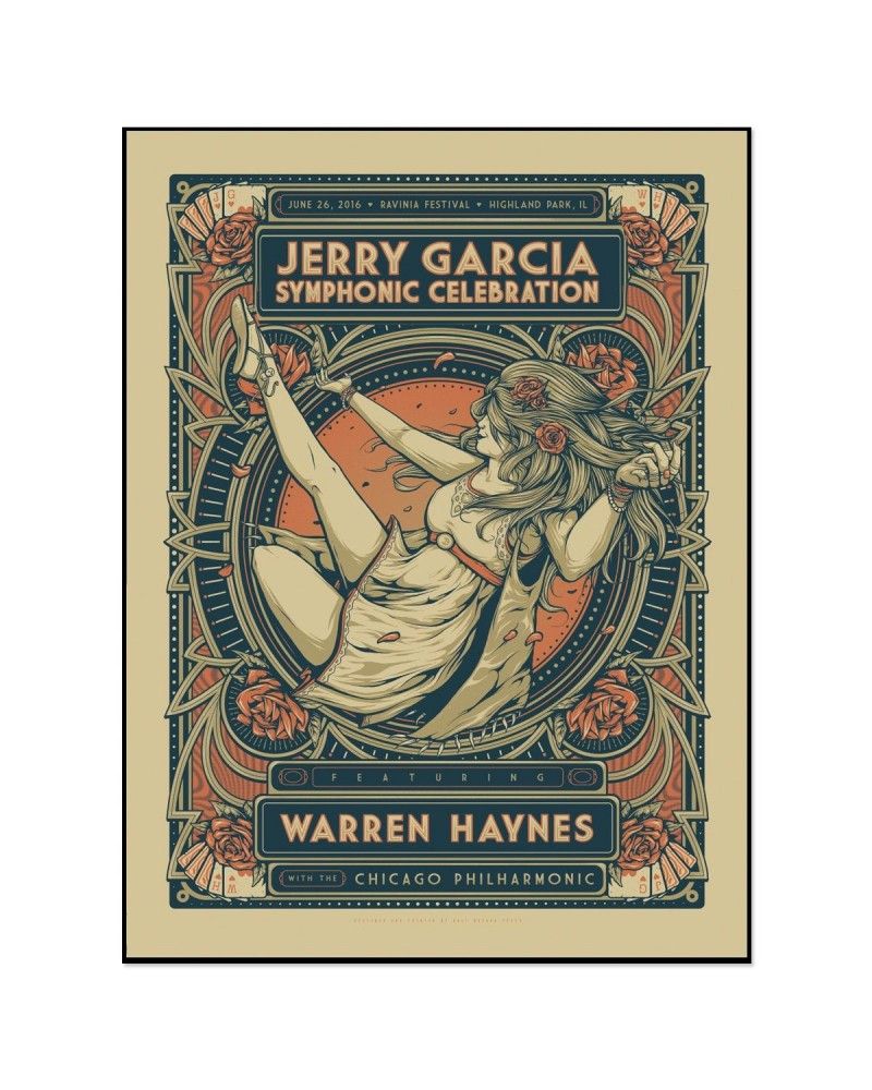 Jerry Garcia Symphonic Celebration featuring Warren Haynes Ravinia Event Poster $7.60 Decor