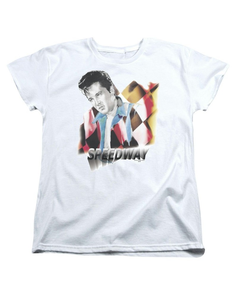 Elvis Presley Women's Shirt | SPEEDWAY Ladies Tee $6.46 Shirts