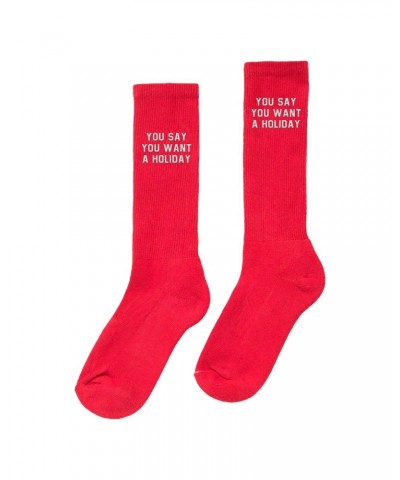 The Aces Limited Edition Holiday Embroidered Socks - Red $6.00 Footware