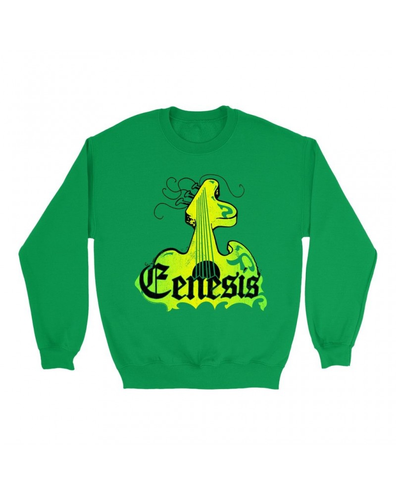 Genesis Bright Colored Sweatshirt | Vintage Guitar Logo Sweatshirt $17.48 Sweatshirts